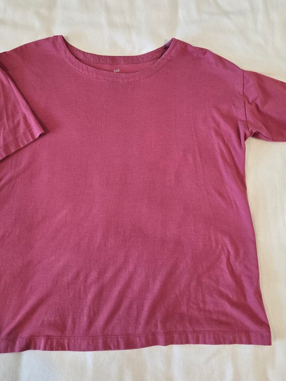 J. JILL Luxe Supima Elbow Sleeve Tee Pink Size Large